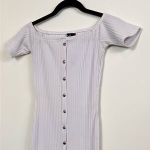 Love Lavender Long Sleeve Button Dress